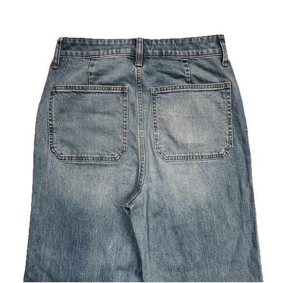 J Crew '96 Denim Trouser Jeans 27 (28x31) Blue Wide Leg High Rise Womens - Picture 10 of 11